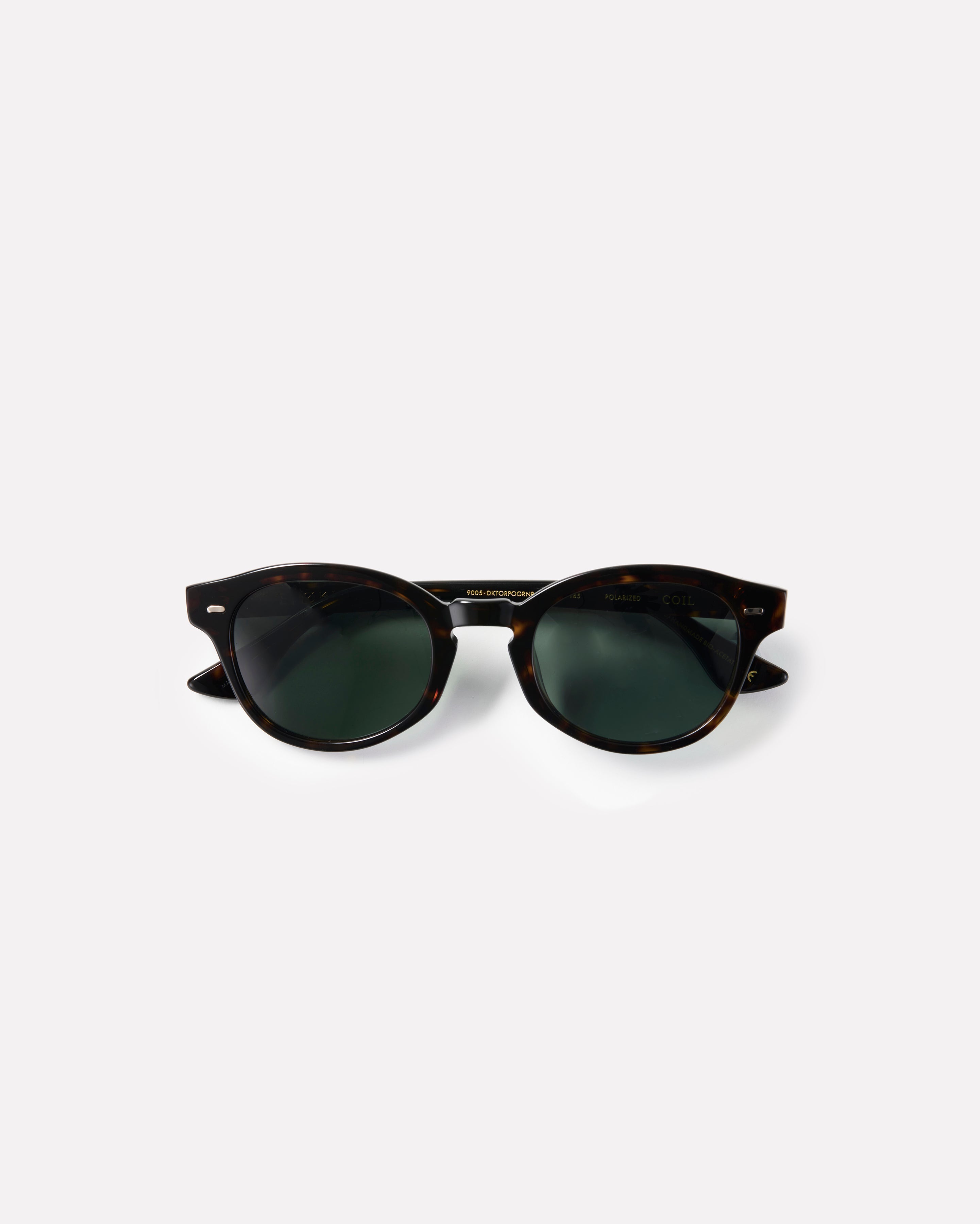 Coil Sunglasses | Dark Tortoise Polished / Green Polarized | Epokhe Eyewear