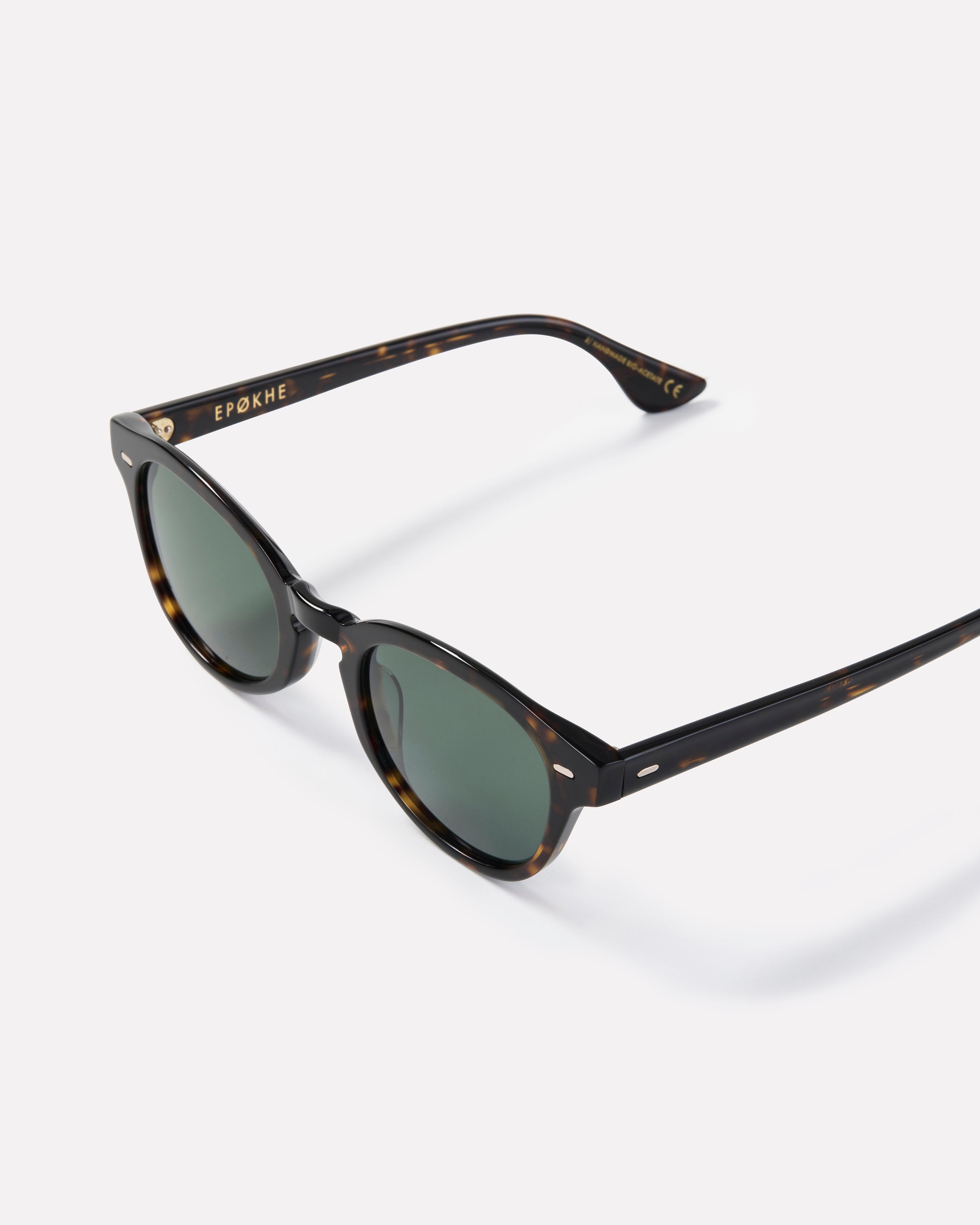 Coil Sunglasses | Dark Tortoise Polished / Green Polarized | Epokhe Eyewear