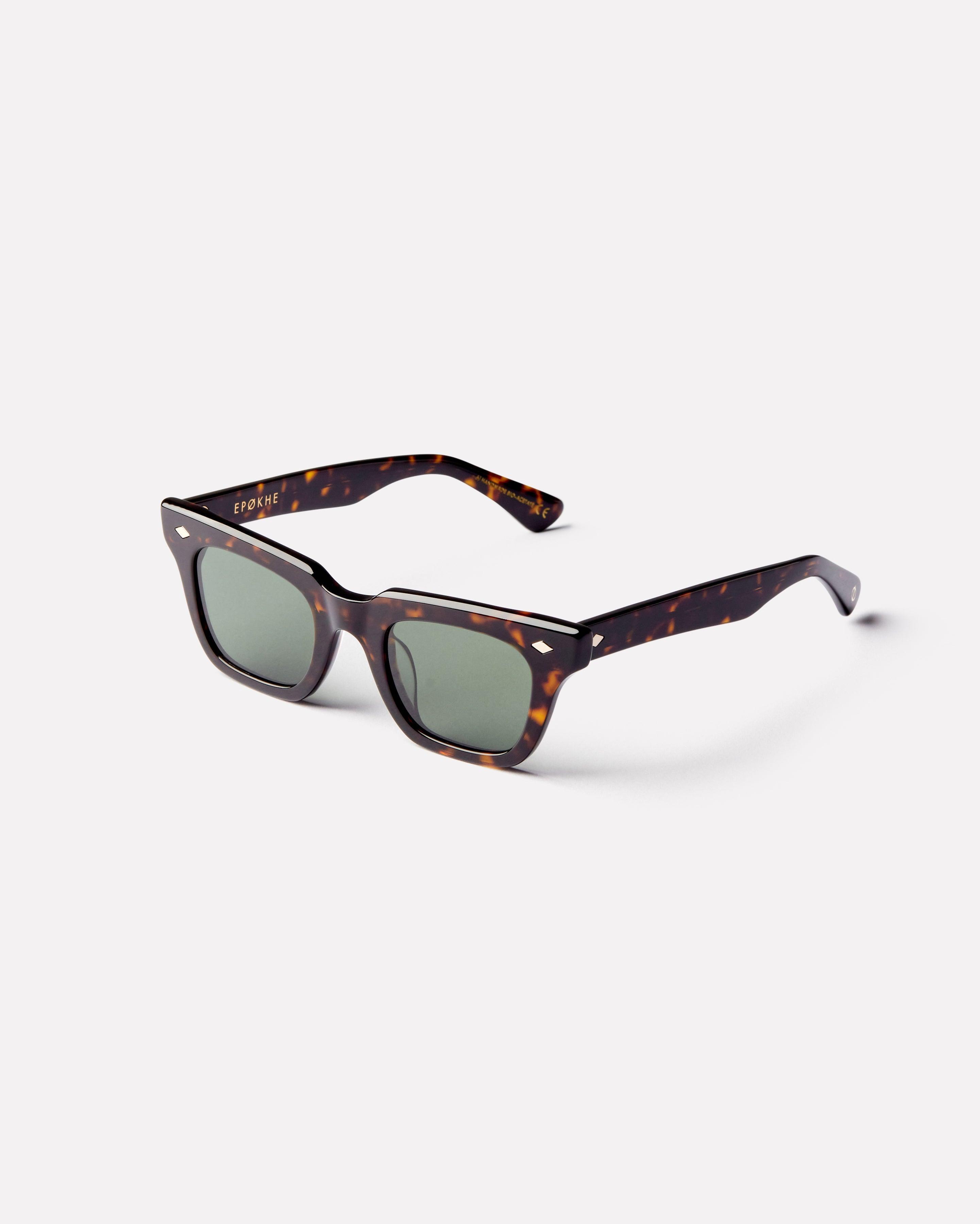 Stereo Sunglasses | Tortoise Polished / Green Polarized | Epokhe Eyewear