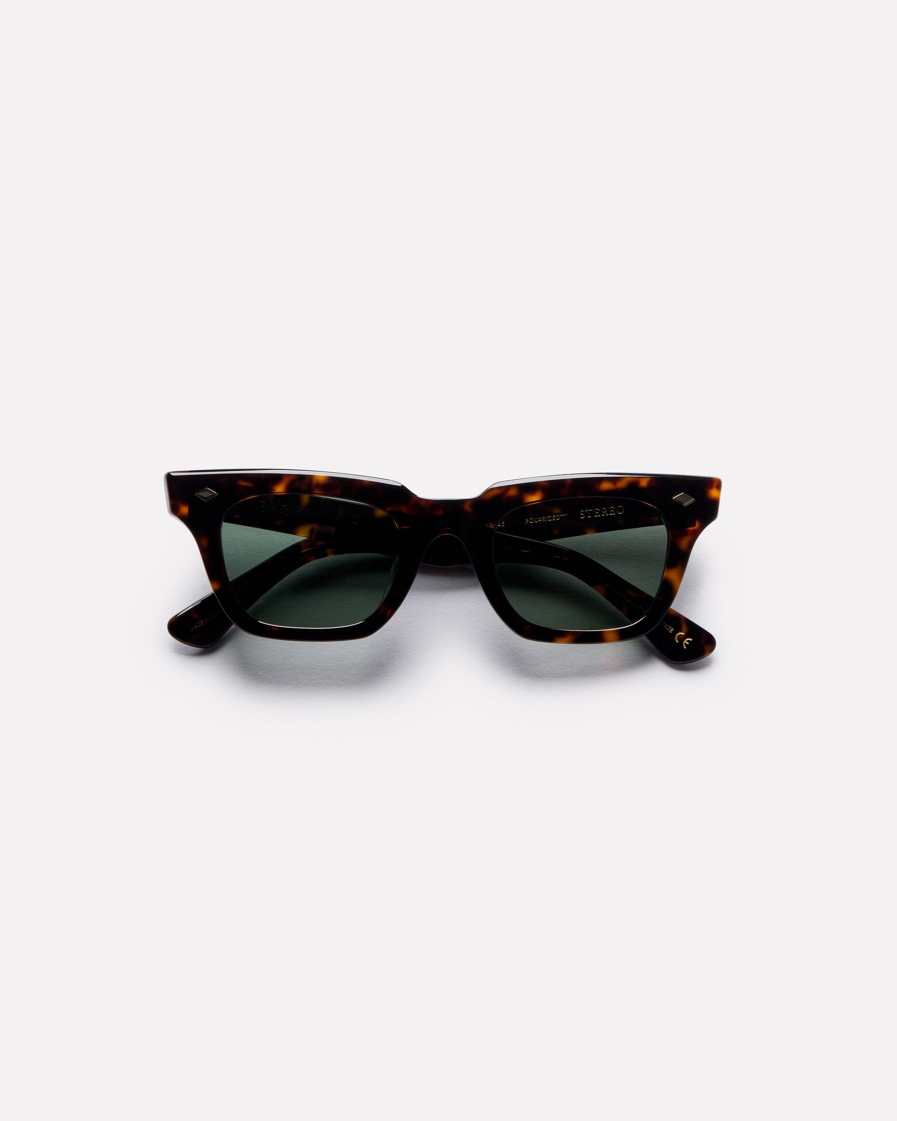 Stereo Sunglasses | Tortoise Polished / Green Polarized | Epokhe Eyewear