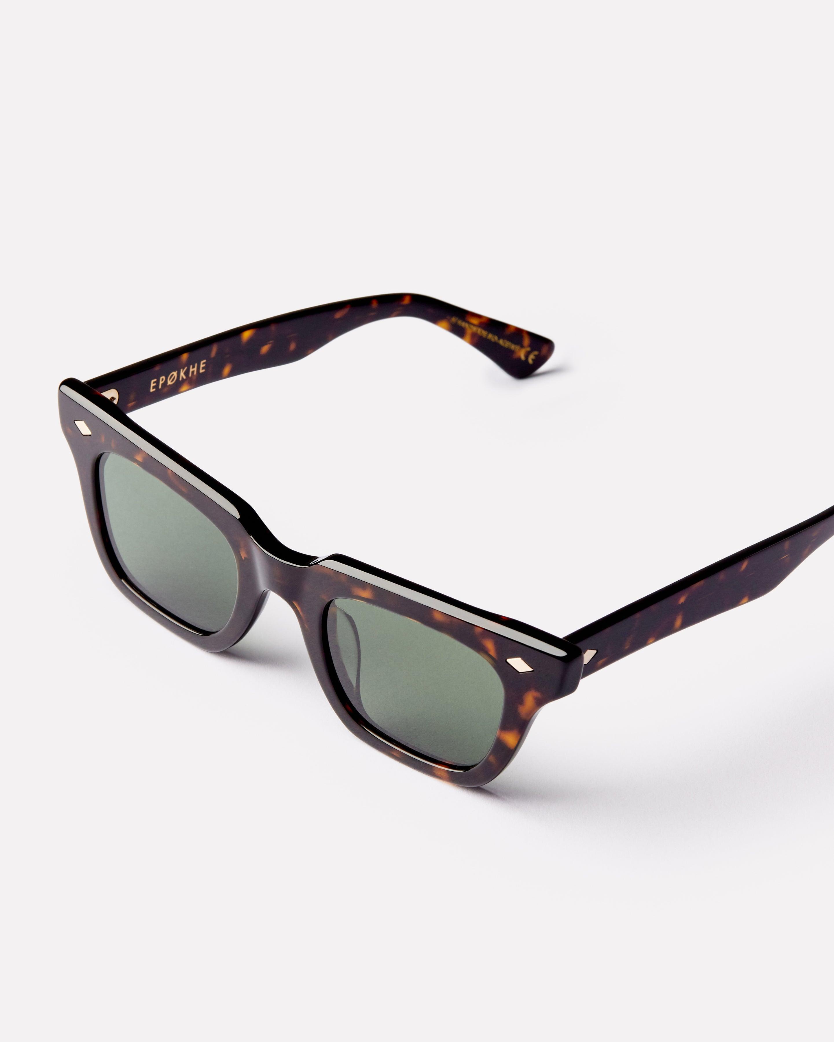 Stereo Sunglasses | Tortoise Polished / Green Polarized | Epokhe Eyewear