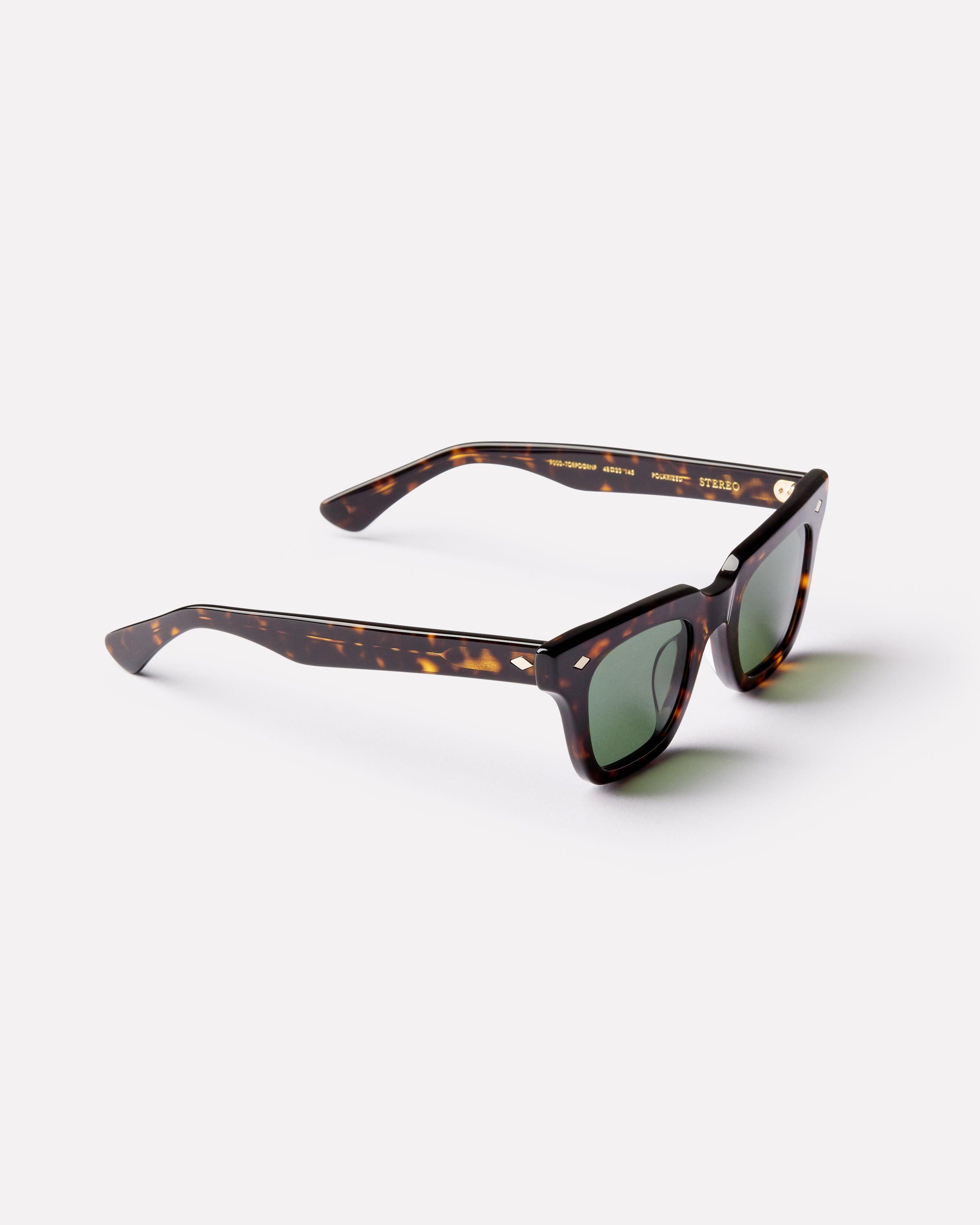 Stereo Sunglasses | Tortoise Polished / Green Polarized | Epokhe Eyewear