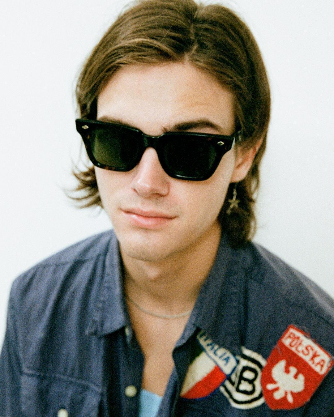 Stereo Sunglasses | Tortoise Polished / Green Polarized | Epokhe Eyewear