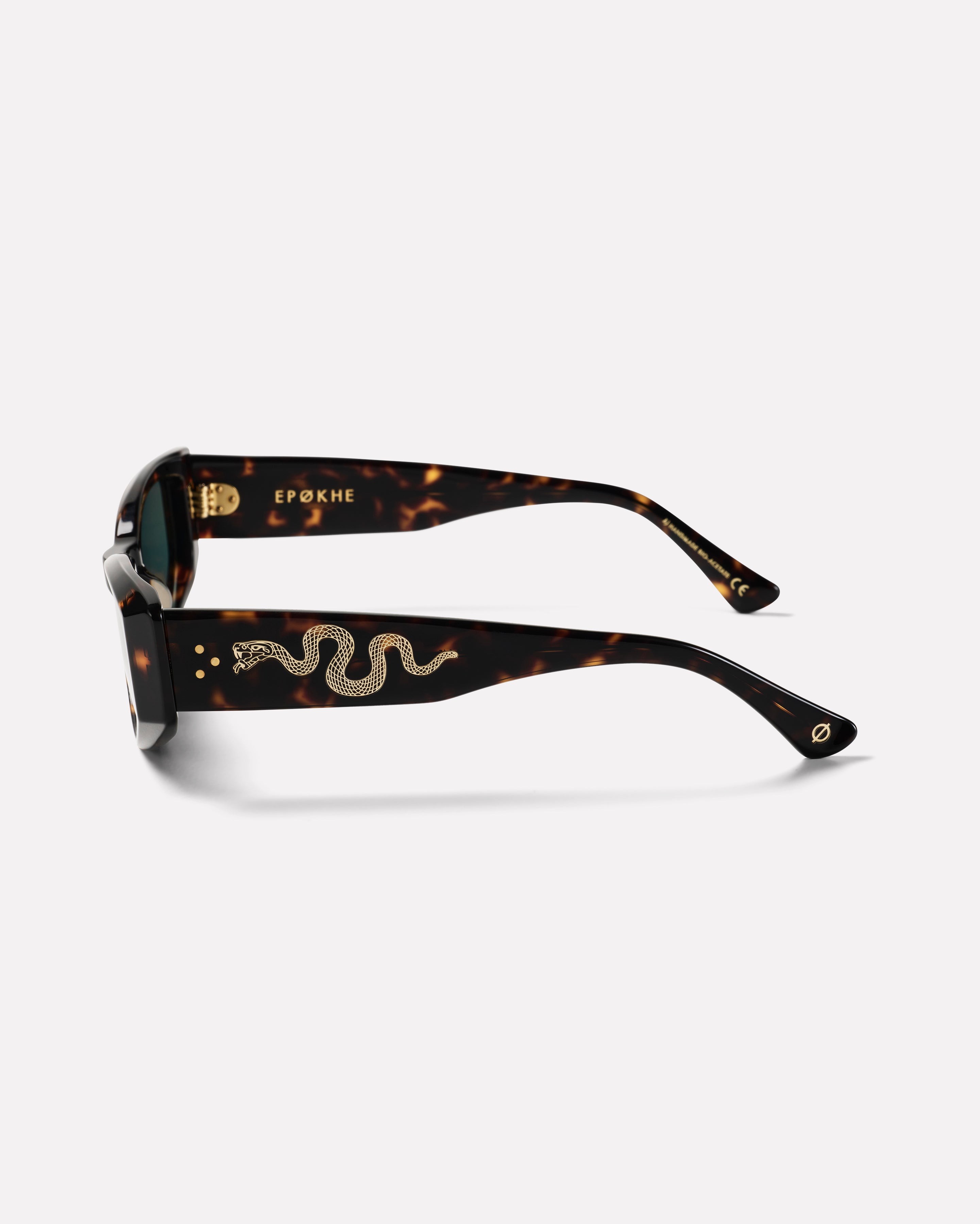 Guilty Sunglasses | Dark Tortoise Polished / Green Polarized | Epokhe Eyewear