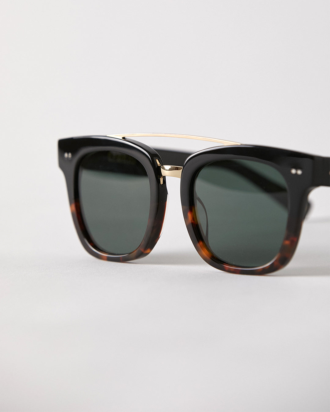 Isay - Black & Tortoise Gloss Split & Gold / Green - EPOKHE EYEWEAR Sunglasses #