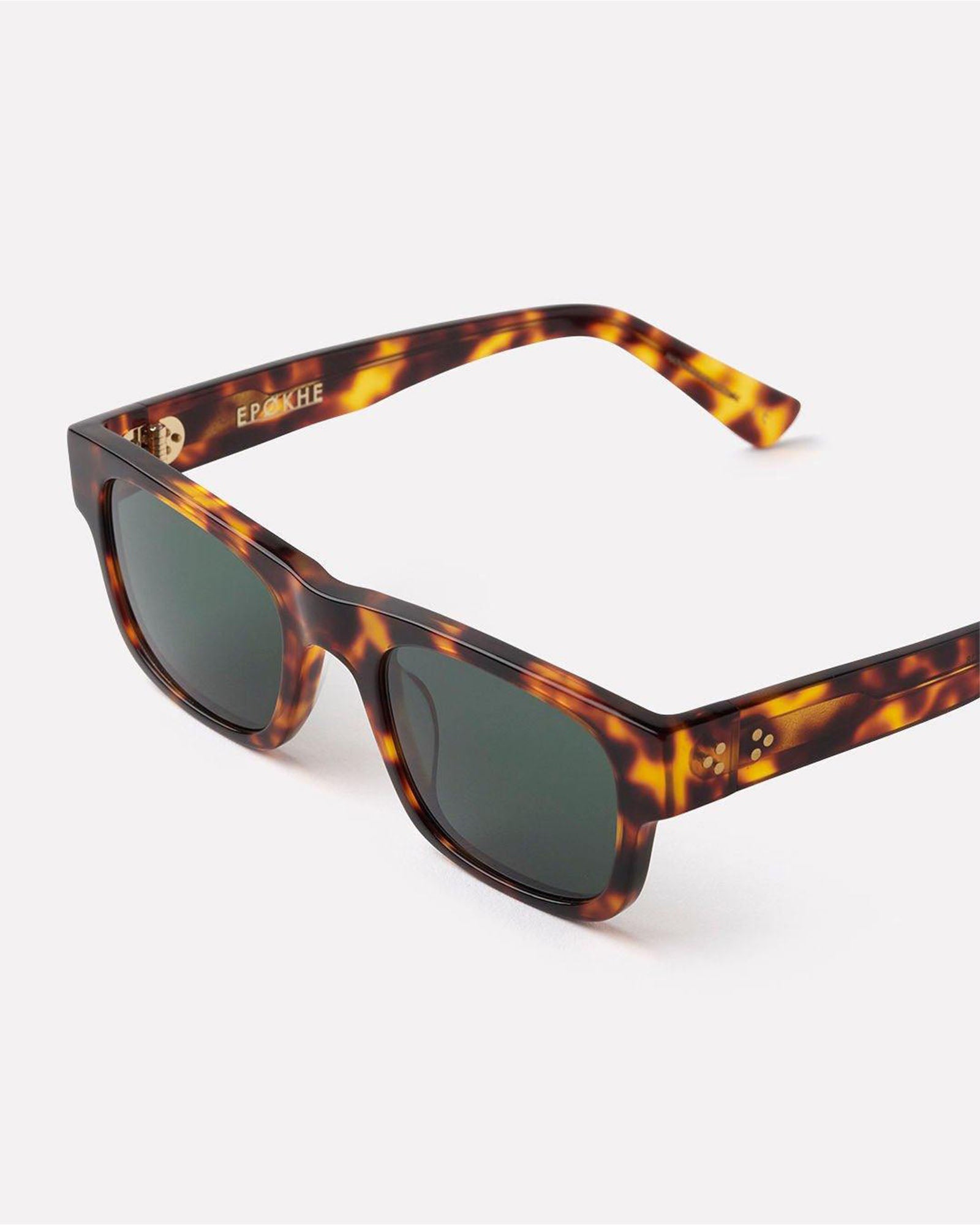 Uzi - Tortoise Polished / Green - EPOKHE EYEWEAR Sunglasses #