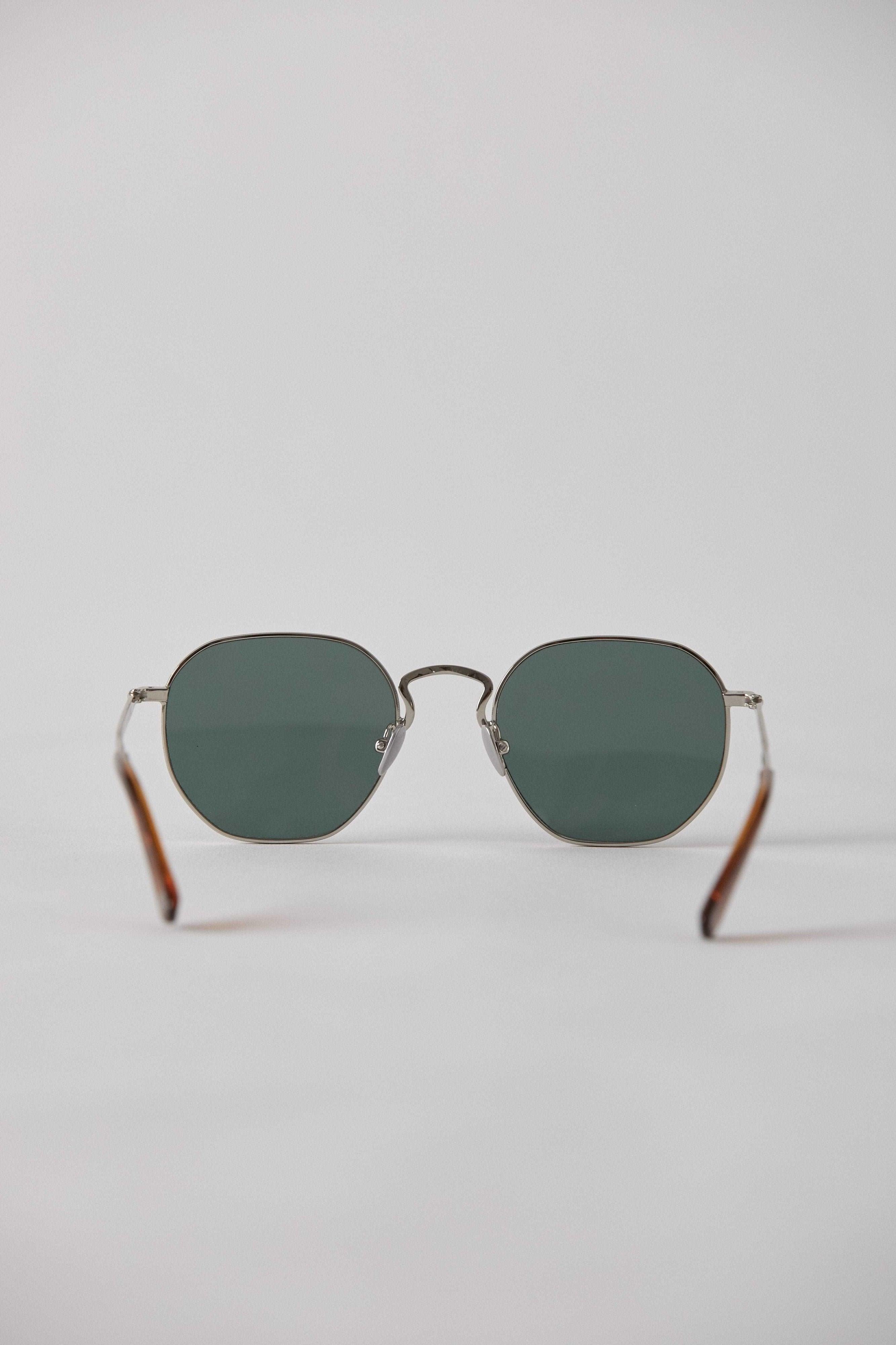 Denz - Silver Polished / Green - EPOKHE EYEWEAR Sunglasses #